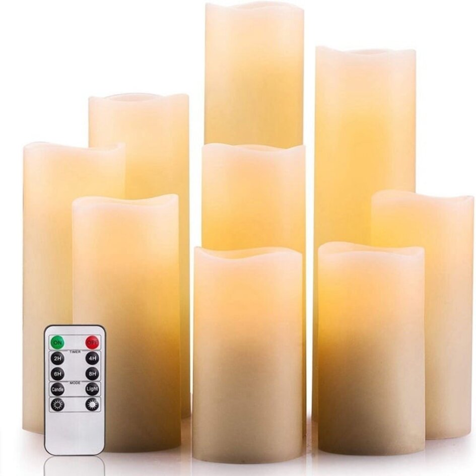 Dekorativa batteridrivna ljus Blaze - Set om 9