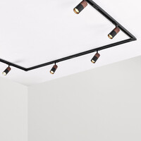 Set med 1-fas skensystem på 1,5 meter och Linn-spotlights, svart
