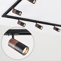 Set med 1-fas skensystem på 3 meter och Linn-spotlights, svart