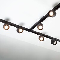 Set med 1-fas skensystem på 3 meter och Day-spotlights, svart