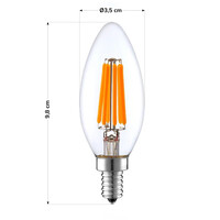 E14 filament-ljuslampa dimbar, klar 5,5 watt