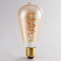 Filament-LED-lampa dimbar, vertikal spiral 4 watt, amber 60 mm