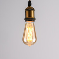 Filament-LED-lampa dimbar, korsat filament 4,5 watt, amber 64 mm