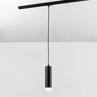 Cylinderformad pendellampa Luke 1-fas, svart med matt diffusor