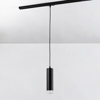Cylinderformad pendellampa Luke 1-fas, svart med matt diffusor