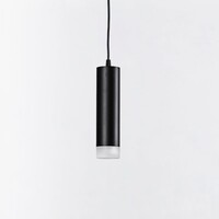 Cylinderformad pendellampa Luke 1-fas, svart med matt diffusor