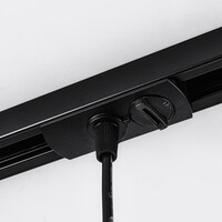 Cylinderformad pendellampa Luke 1-fas, svart med matt diffusor