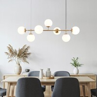Design taklampa Hepta med mjölkglasglober
