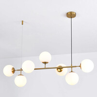 Design taklampa Hepta med mjölkglasglober