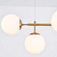Design taklampa Hepta med mjölkglasglober