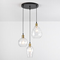 Designad pendellampa Verona med tre lampor - klart glas