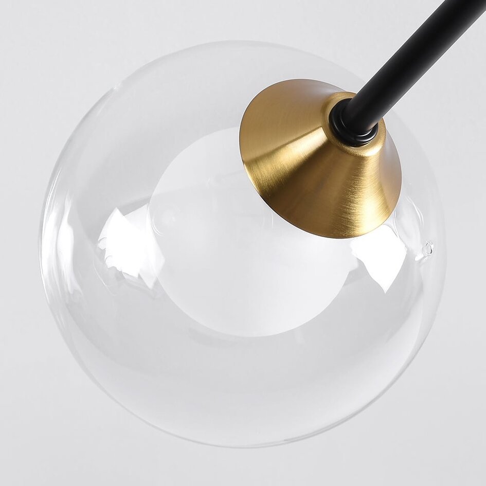 Designad taklampa Aura med sex lampor - svart och guld