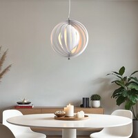 Design taklampa i vitt järn, 1-ljus - Luana