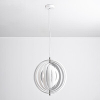 Design taklampa i vitt järn, 1-ljus - Luana