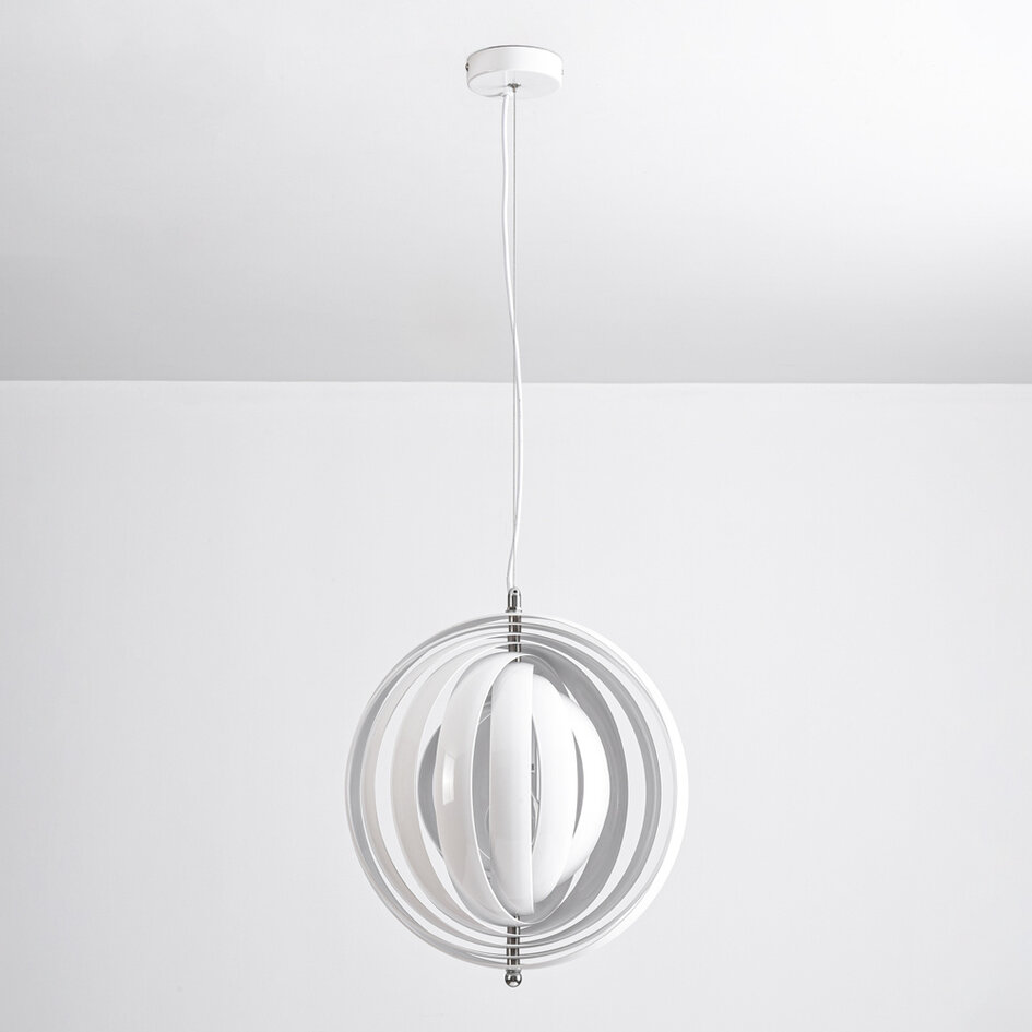 Designad pendellampa Luana med en lampa - vitt järn