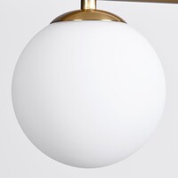 Designad taklampa Asun med fyra lampor - guld och mjölkvitt glas