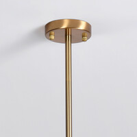 Designad taklampa Asun med fyra lampor - guld och mjölkvitt glas
