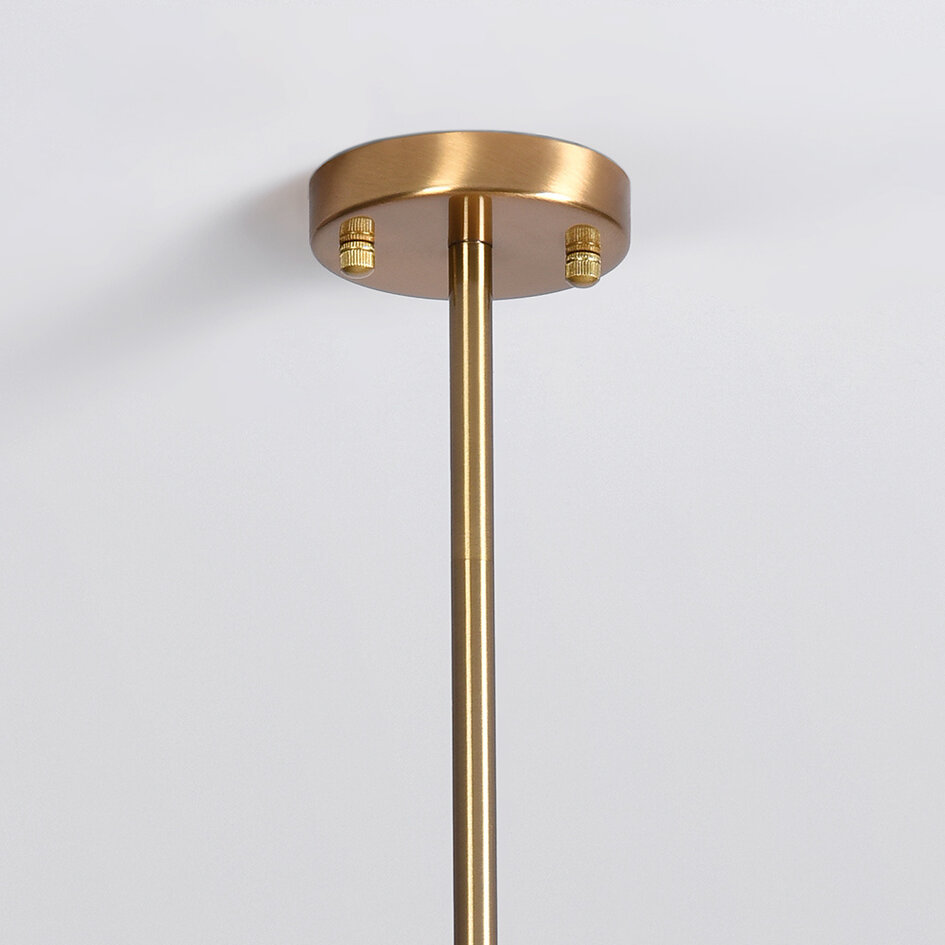 Designad taklampa Asun med fyra lampor - guld och mjölkvitt glas