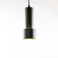 Cylinderformad pendellampa Jim 1-fas, svart