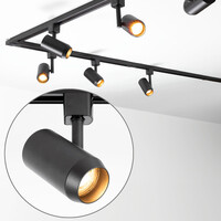Set med 1-fas skensystem på 3 meter och Claire-spotlights, svart