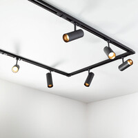 Set med 1-fas skensystem på 1,5 meter och Liam-spotlights, svart
