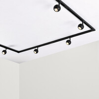 Set med 1-fas skensystem på 1,5 meter och Dex-spotlights, svart