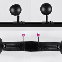 Set med 1-fas skensystem på 1,5 meter och Dex-spotlights, svart