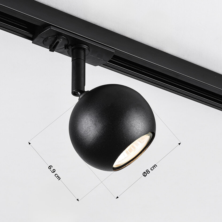 Set med 1-fas skensystem på 1,5 meter och Dex-spotlights, svart