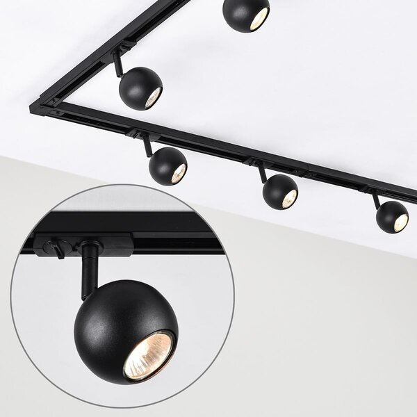 Design skensystem på 3 meter 1-fas med Dex spotlights - takskena