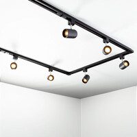 Set med 1-fas skensystem på 1,5 meter och Collin-spotlights, svart