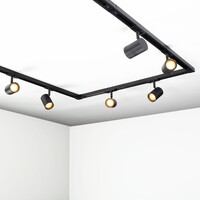 Set med 1-fas skensystem på 1,5 meter och Jamie-spotlights, svart