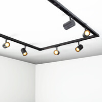Set med 1-fas skensystem på 3 meter och Jamie-spotlights, svart