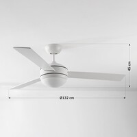 Takfläkt Jinx inkl. LED - vit och ljusbrun
