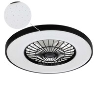 Smart svart takfläkt inkl. fjärrkontroll, TUYA wifi-app och RGB-funktion - Starry