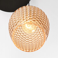 Modern pendellampa Lana med tre lampor - amberfärgat glas