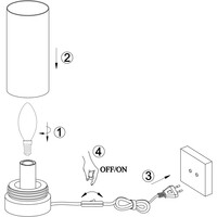 Bordslampa Modesto med grått rökfärgat glas och glänsande fot
