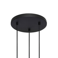 Matt svart taklampa med rökfärgat grått glas 3-ljus - Reno