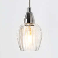 Pendellampa Virginia med tre lampor - krom och transparent glas