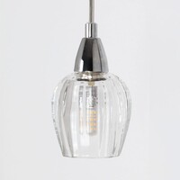 Pendellampa Virginia med tre lampor - krom och transparent glas