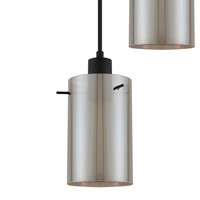 Modern matt svart taklampa med rökgrått glas 3-ljus - Akron
