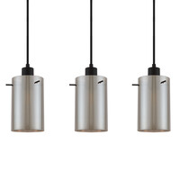 Matt svart taklampa med rökgrått glas 5-ljus Texas
