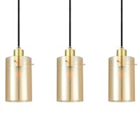 Pendellampa Seattle med fem lampor - mattsvart, sandguld och amber