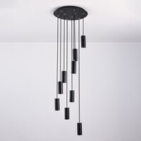 Design matt svart och sandguldfärgad pendellampa 9-ljus - Hialeah