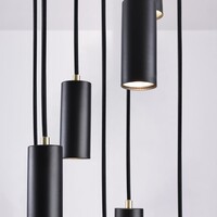 Design matt svart och sandguldfärgad pendellampa 9-ljus - Hialeah