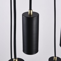 Design matt svart och sandguldfärgad pendellampa 9-ljus - Hialeah