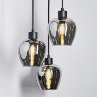 Design taklampa med rökfärgat glas 3-ljus - Kansas
