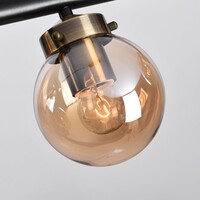 Modern pendellampa Saba med fyra lampor - svart och rökfärgat glas