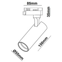 Set med 1-fas skensystem på 1,5 meter och Juliette-spotlights, svart
