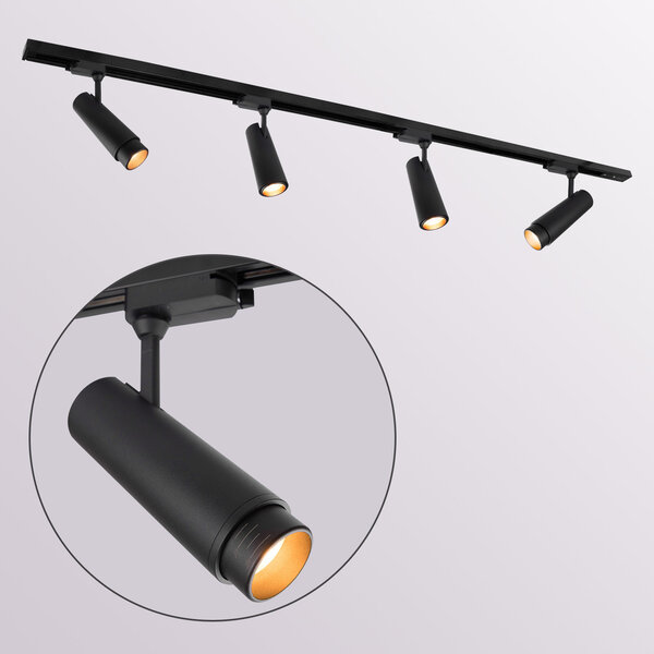 Modern 1-fas skensystem på 1,5 meter med Jules spotlights - taklampa