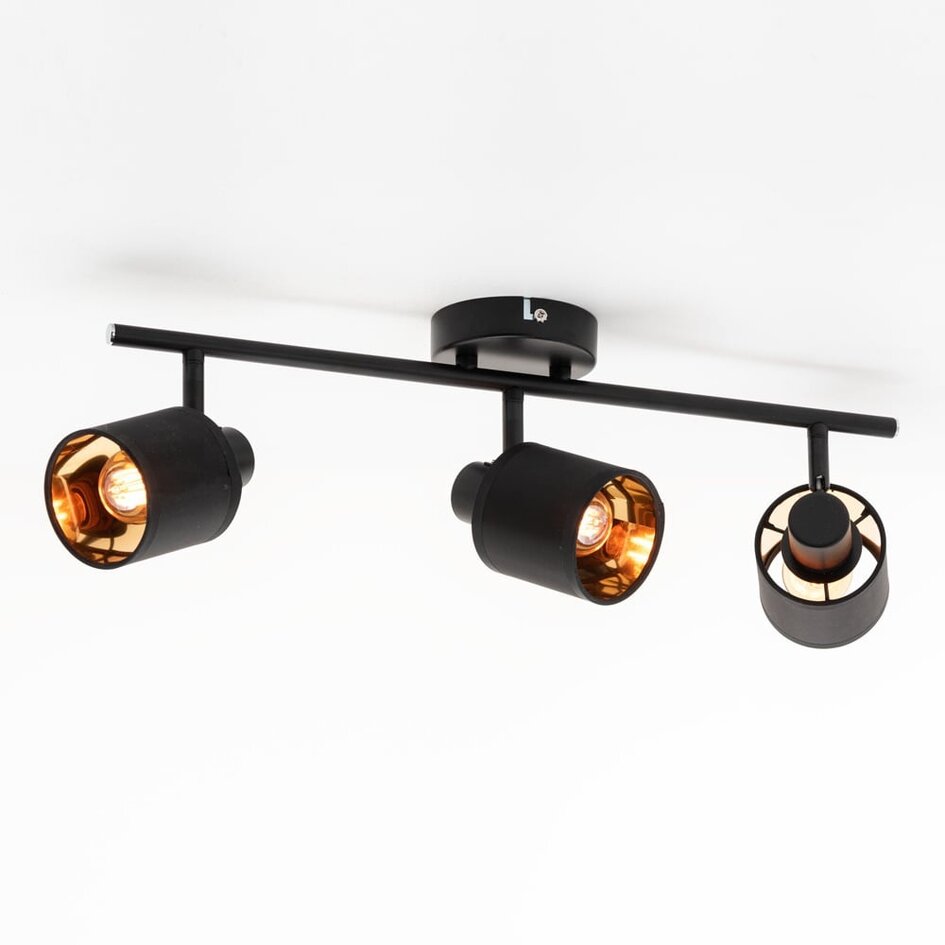 Taklampa Finley med 3 justerbara spotlights - svart